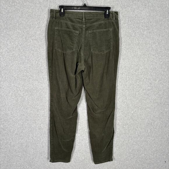 LOFT Corduroy Pants‎ 10 Cotton. Modal Stretch Ankle Army Olive Academia Career - Picture 7 of 10